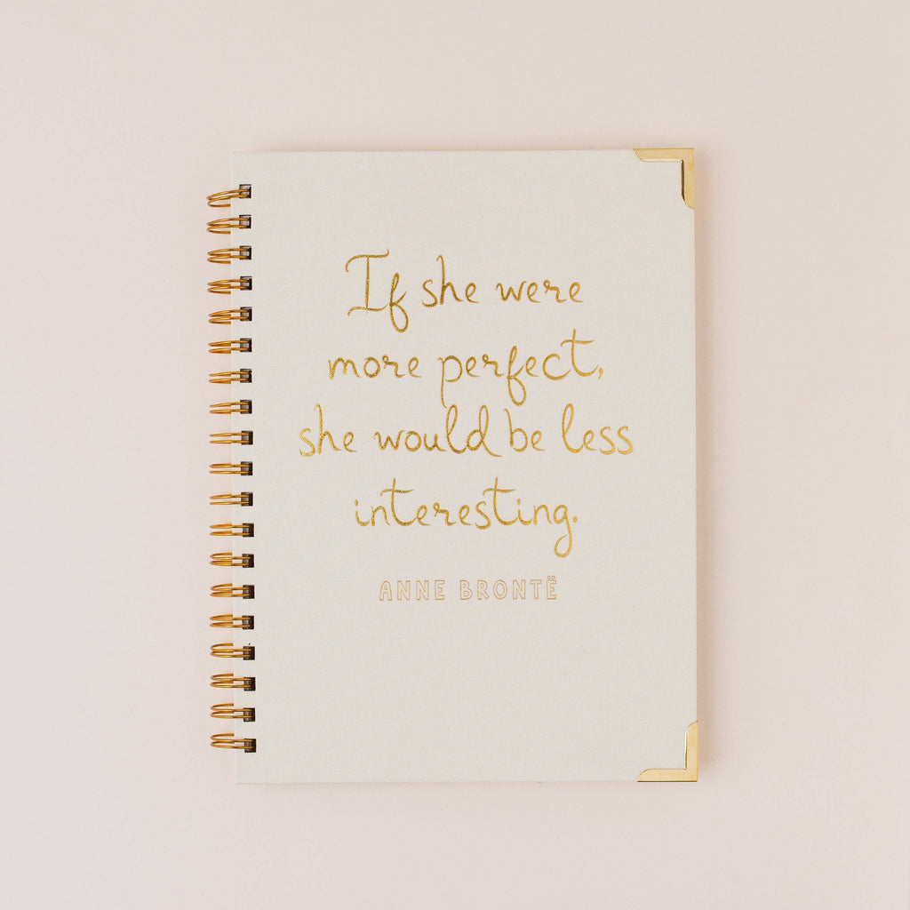 Anne Brontë Literary Quote Book Lover Linen Spiral Notebook