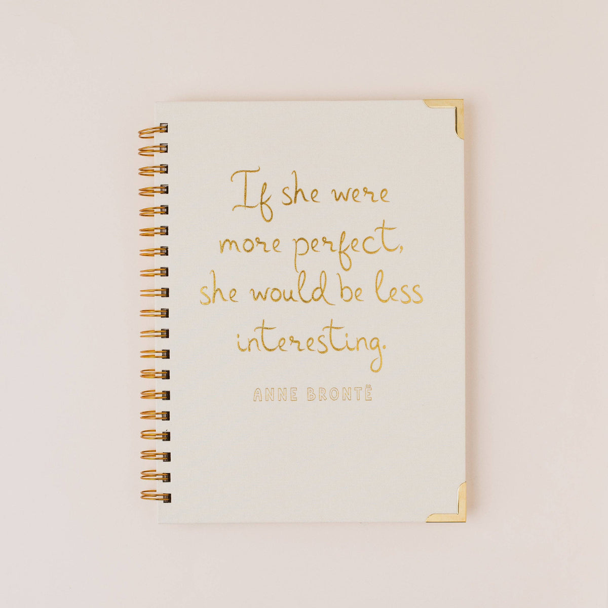 Anne Brontë Literary Quote Book Lover Linen Spiral Notebook