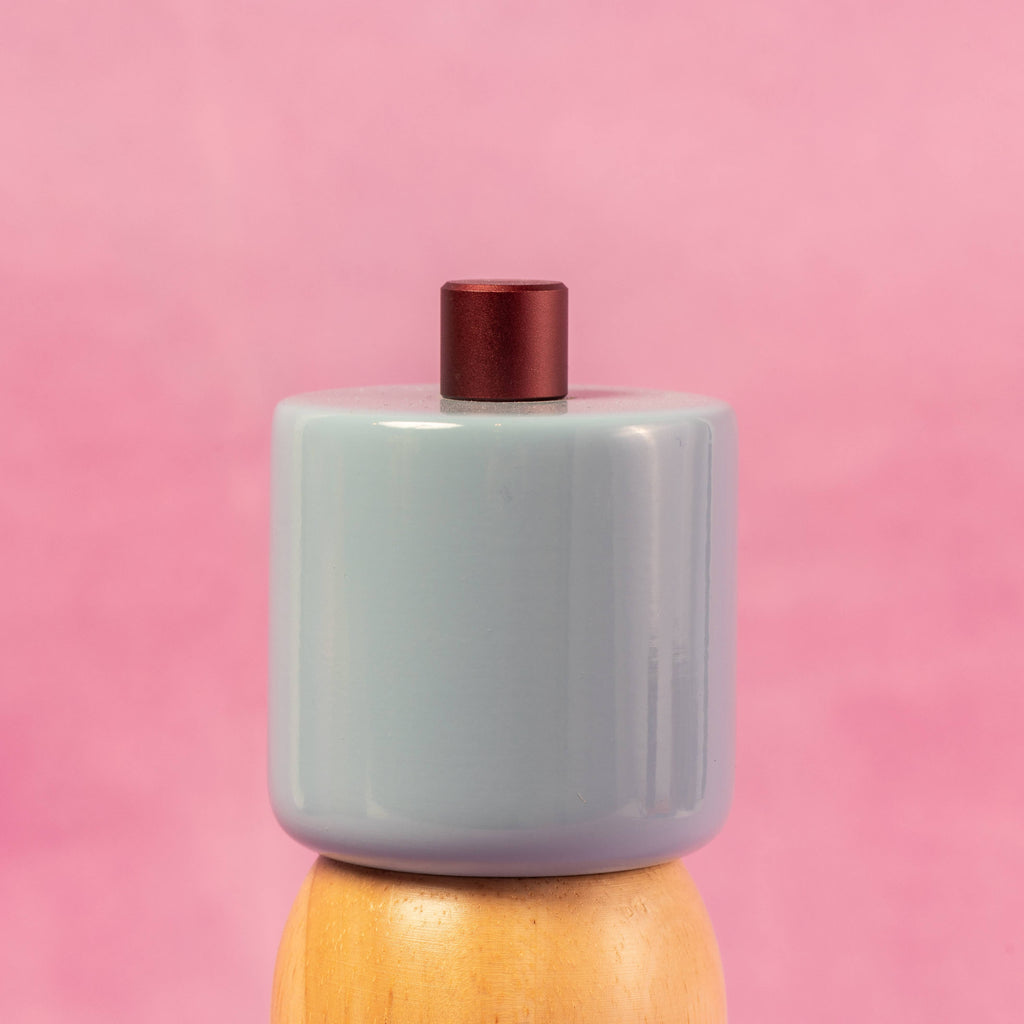 Salt & Pepper Grinder - Light Blue & Burgundy: Large