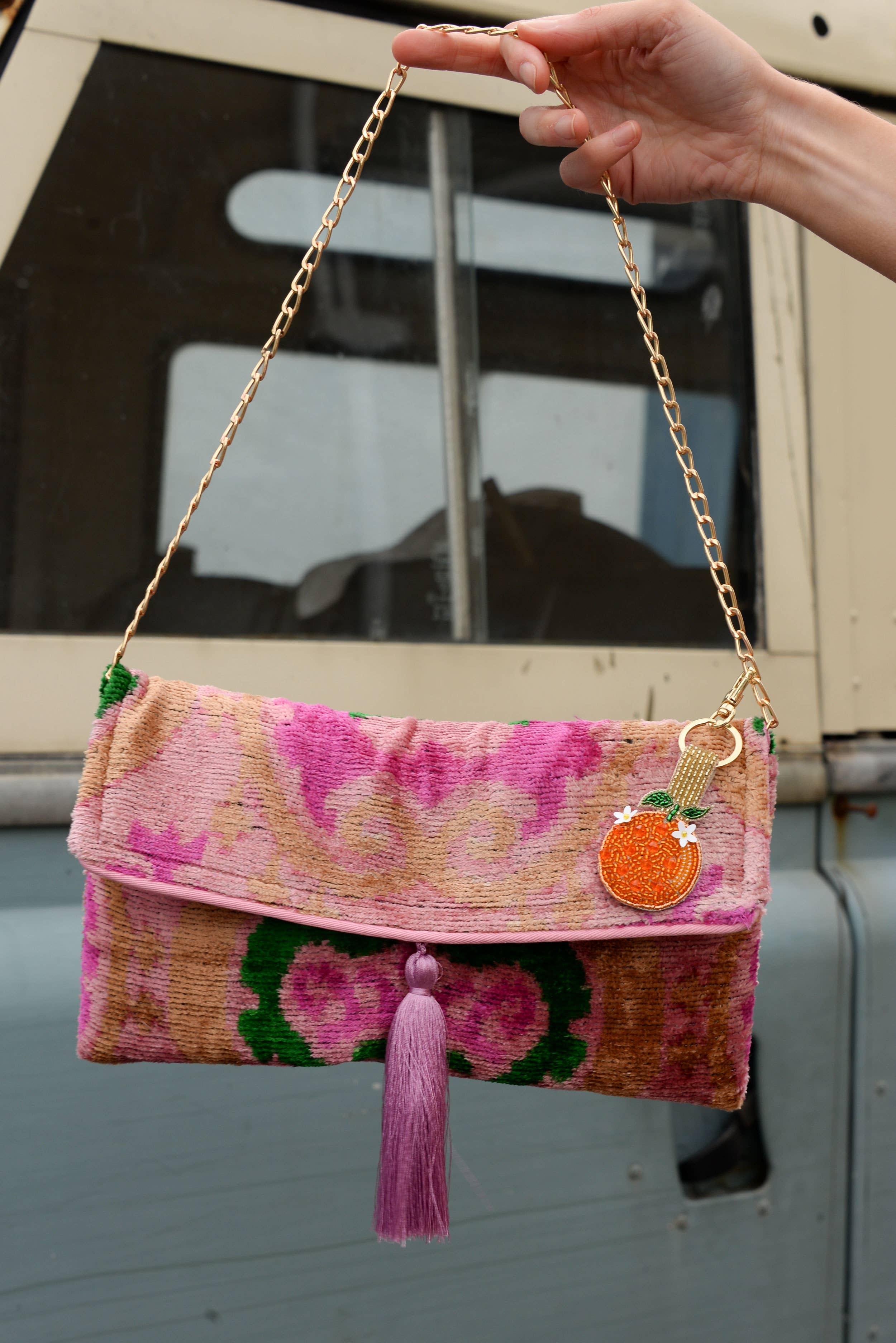 PINK SWIRL LEYLA CLUTCH/CROSSBODY HANDBAG