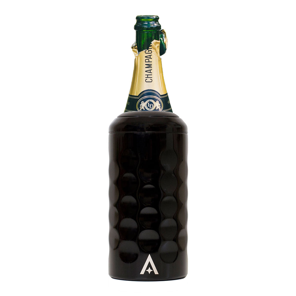 Champagne/Wine Bottle Cooler with Lid - Black