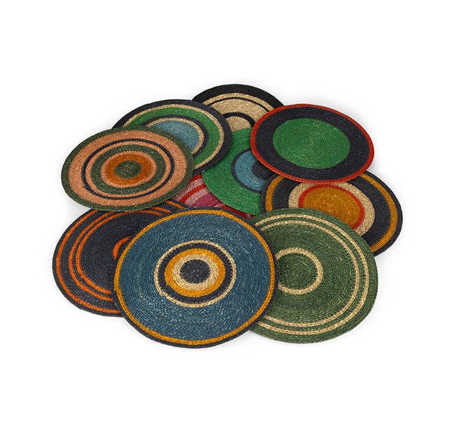 Seagrass Placemat - Olive / Old Rose: