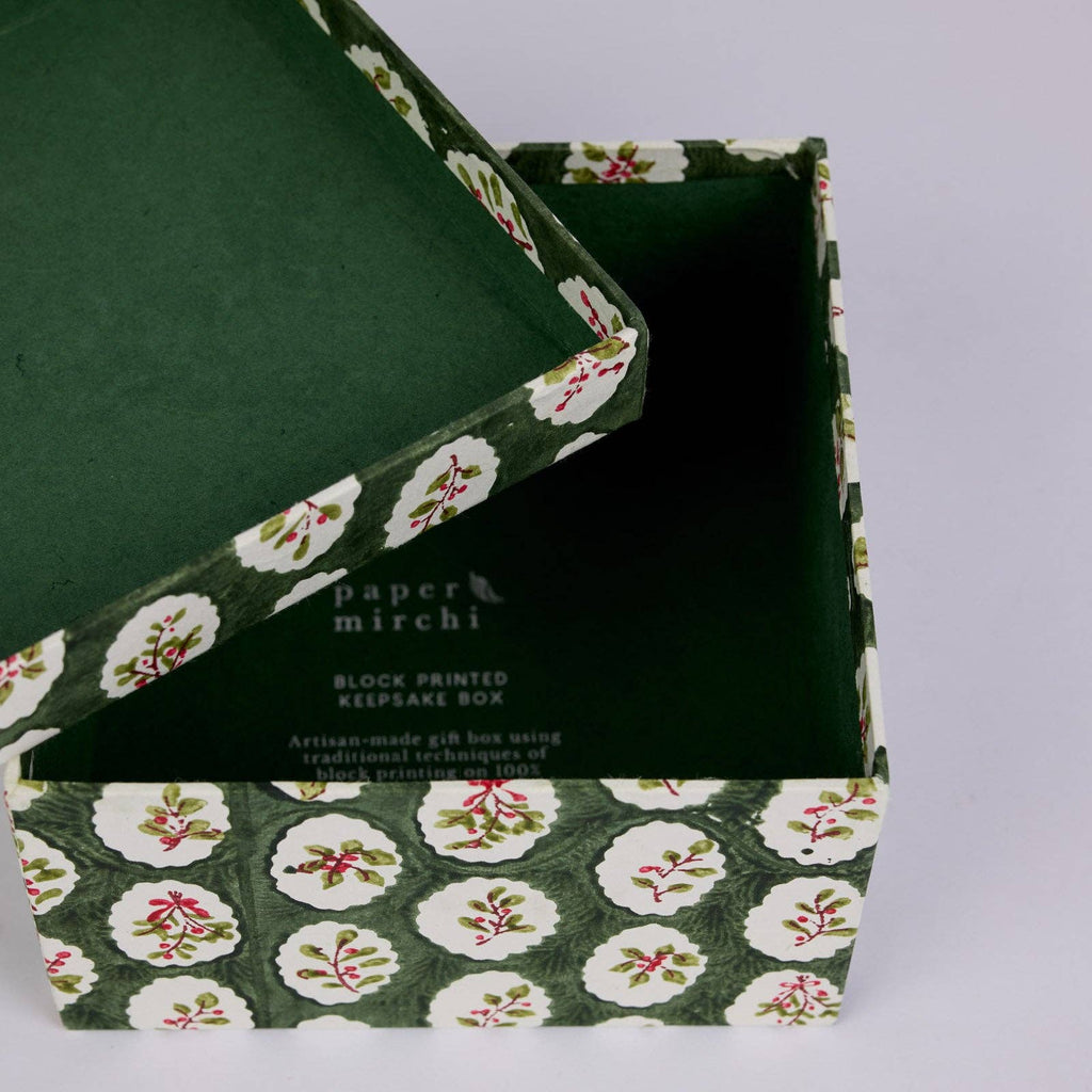 Block Printed Gift Boxes (Nested Set of 3) - Christmas Play