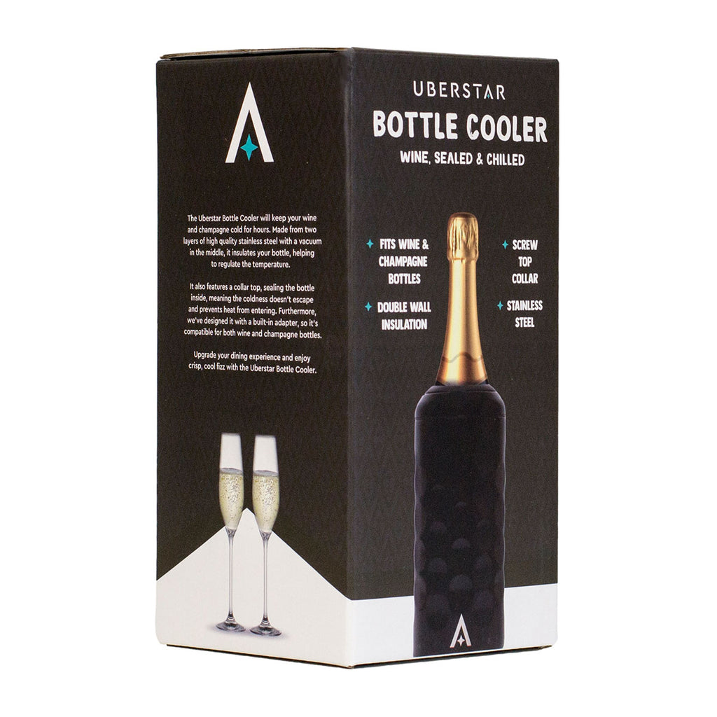 Champagne/Wine Bottle Cooler with Lid - Black