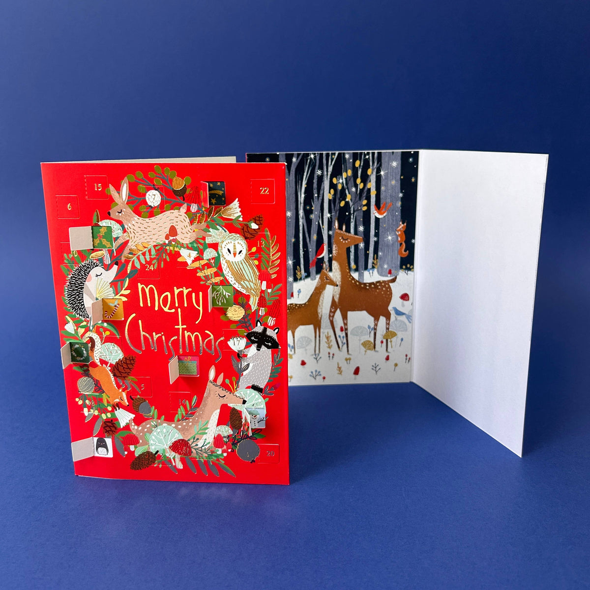 Animal Wreath Advent Calendar Christmas Card