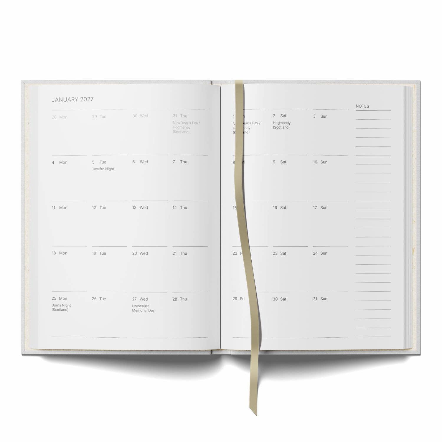 2027 A5 Diary - Week-to-View - Burgundy Checkerboard