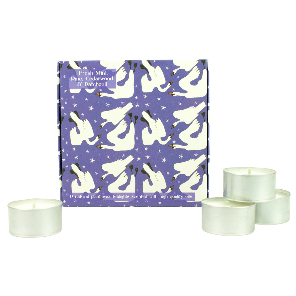 Box of 9 Scented Tealights - Christmas Range: Fresh Mint‚ Pine‚ Cedarwood & Patchouli
