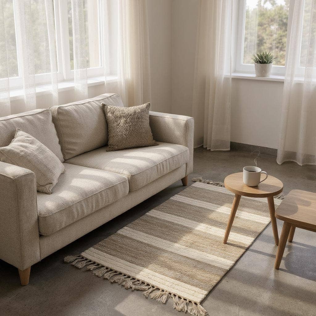 Handloom Jute Rug: 70x130cm