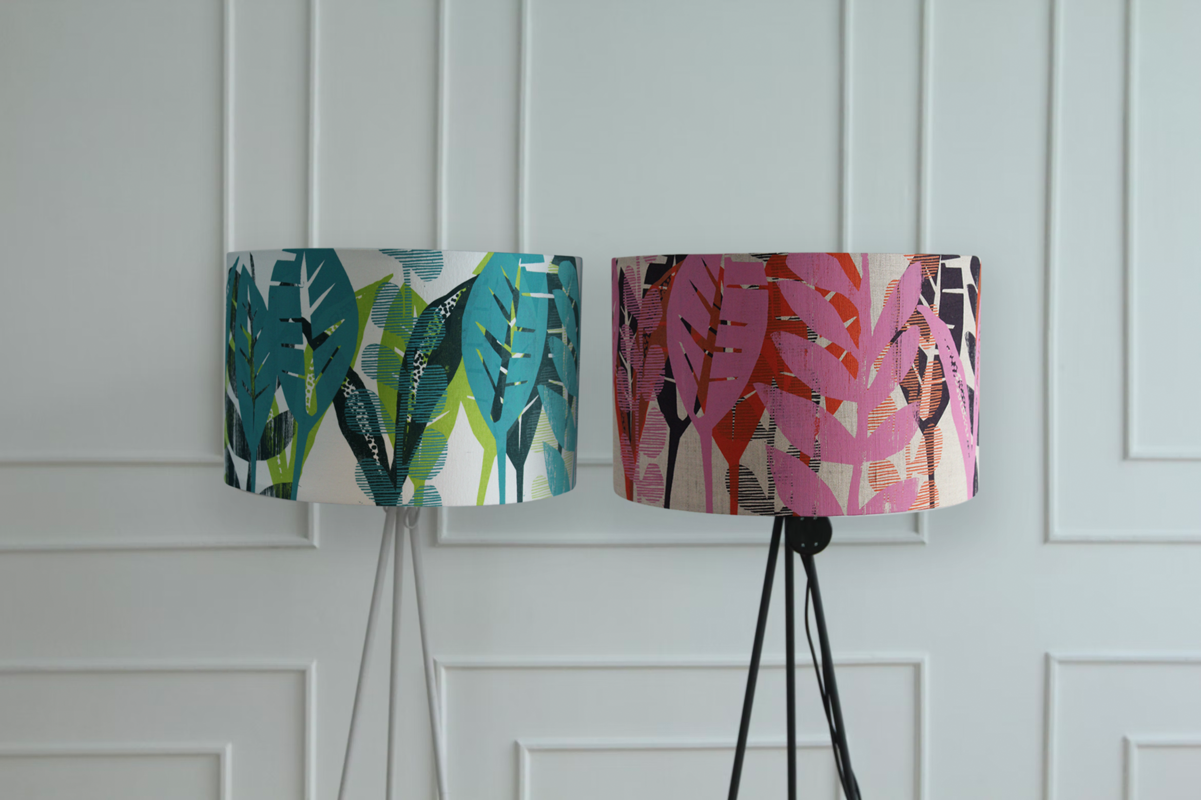 Jungle cutout Lampshade - Orange, Pink and Wine