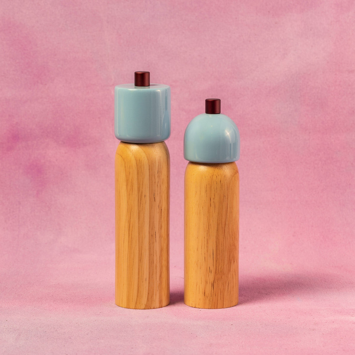 Salt & Pepper Grinder - Light Blue & Burgundy: Large