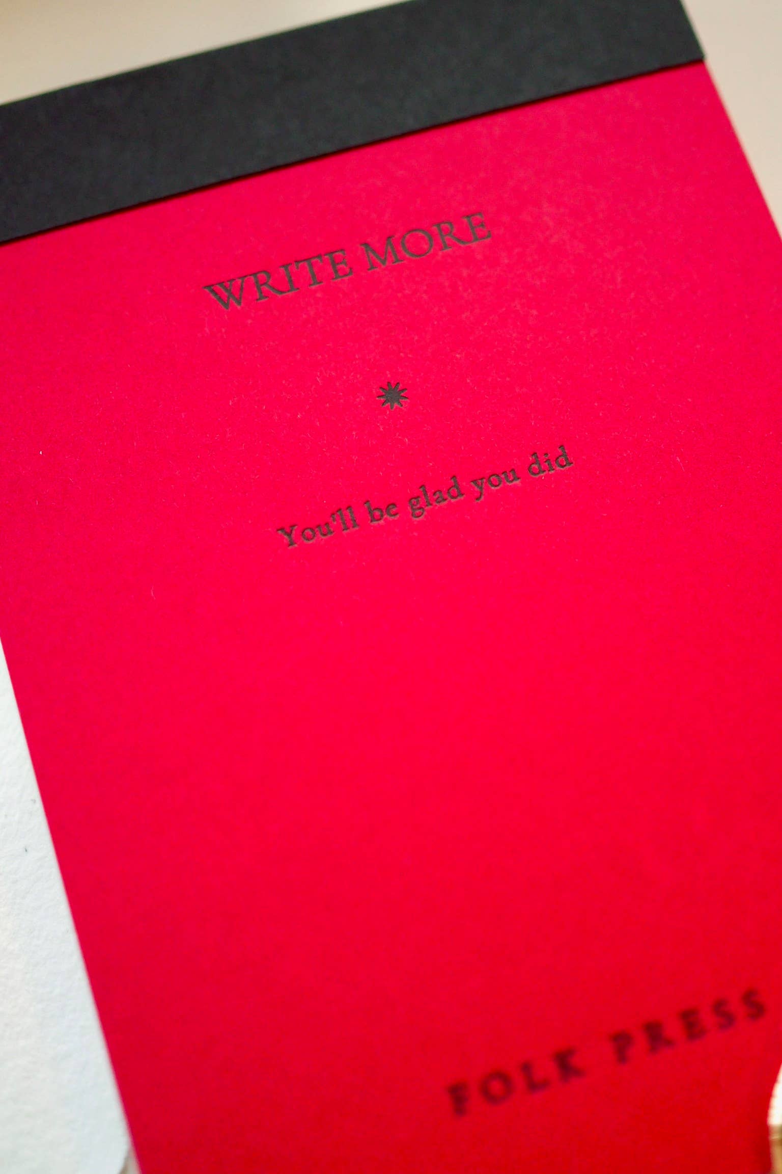 Write more notepad - letterpress printed