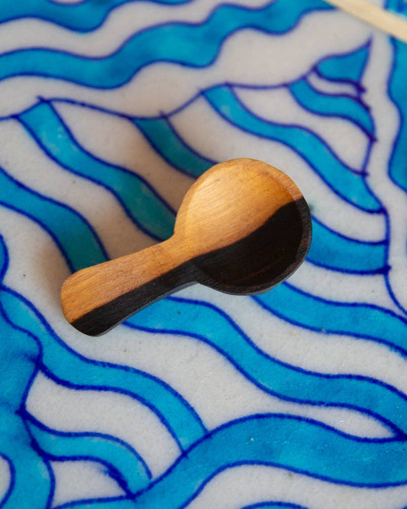 Tiny Salt Spoon: African Blackwood