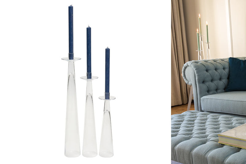 Medium Glass Candle Stick