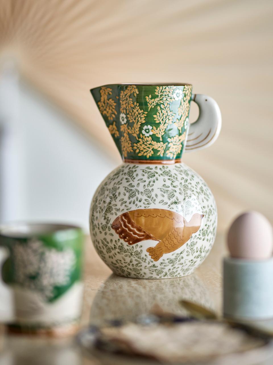 Hezha Jug, Green, Stoneware