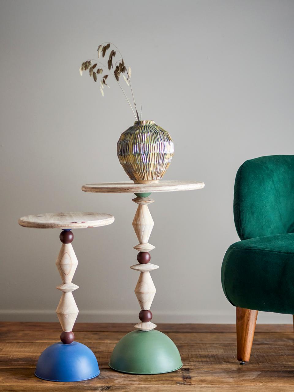 Mannelli Side Table, Green, Firwood