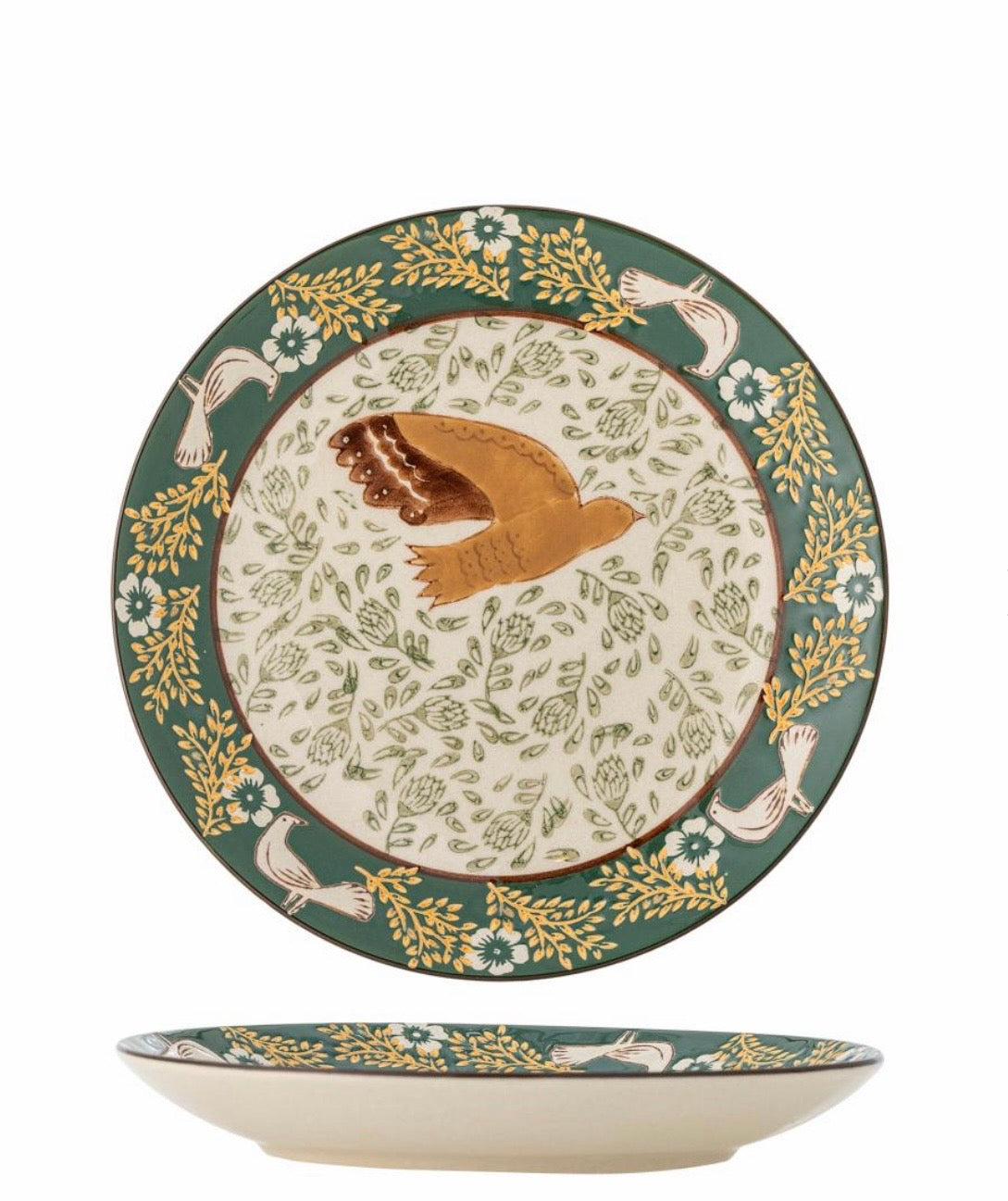 Hezha Plate, Green, Stoneware
