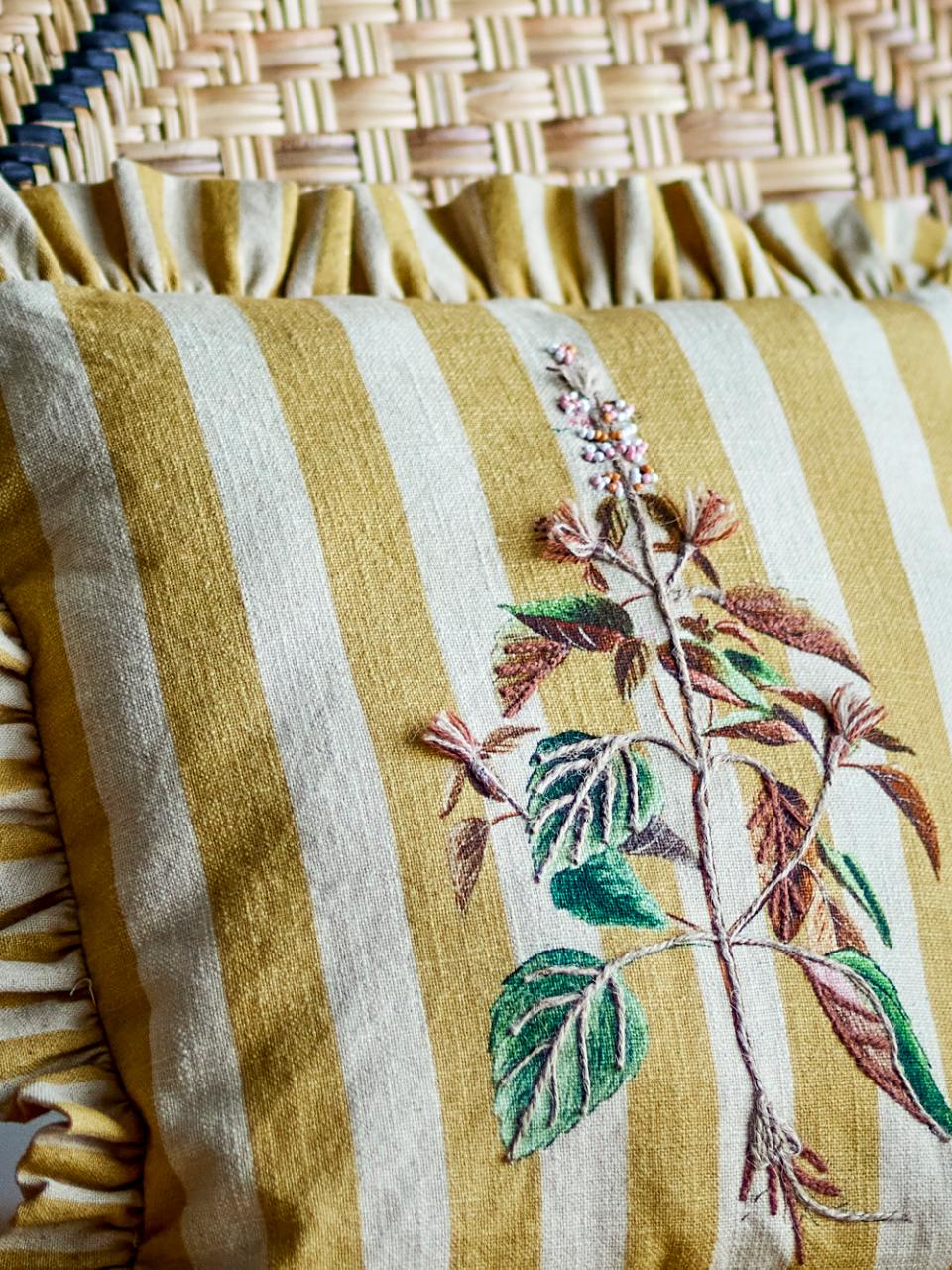 Camila Cushion, Yellow, Cotton