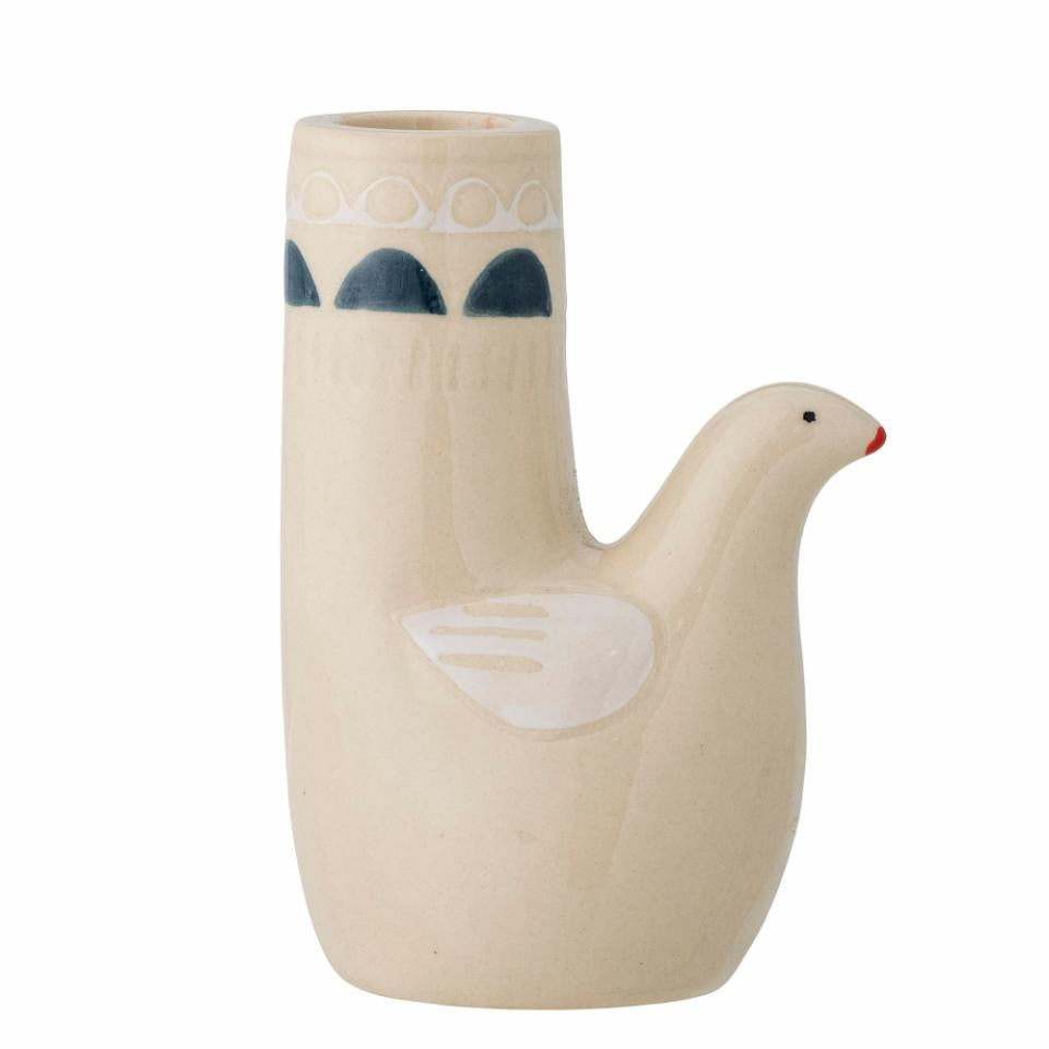 Trudy Candle Holder, White, Stoneware