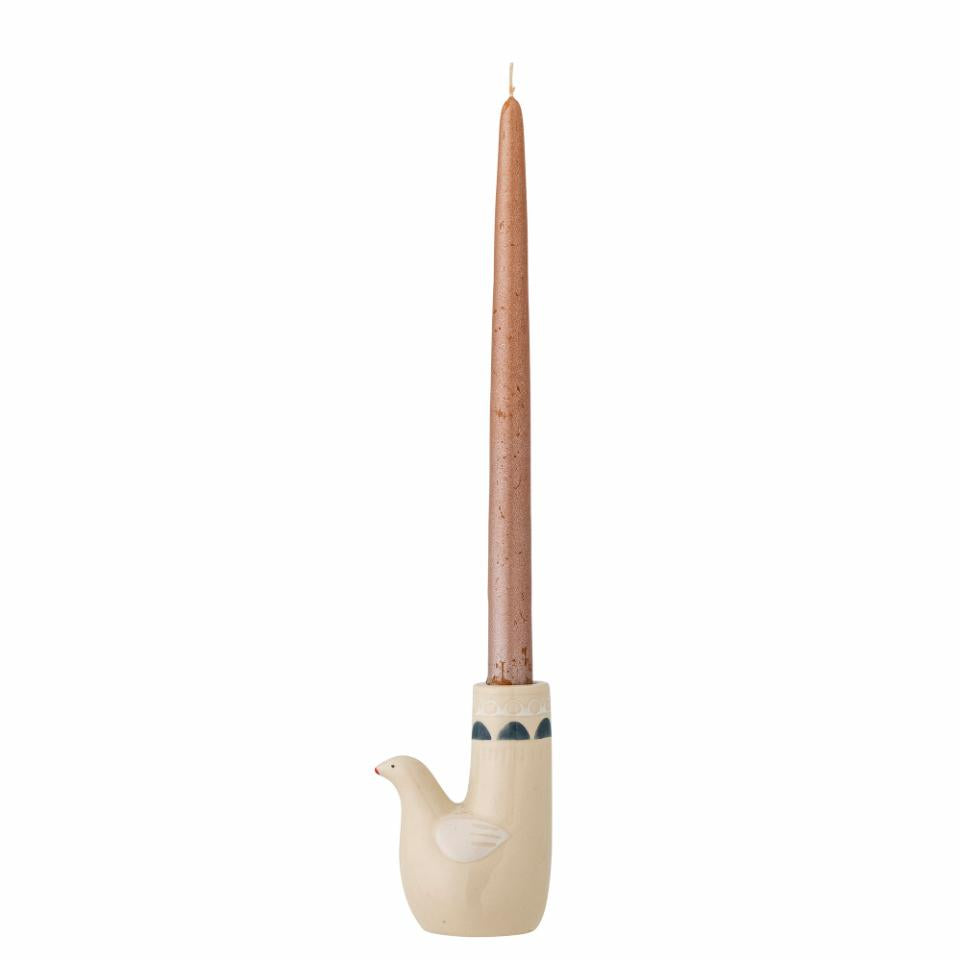 Trudy Candle Holder, White, Stoneware