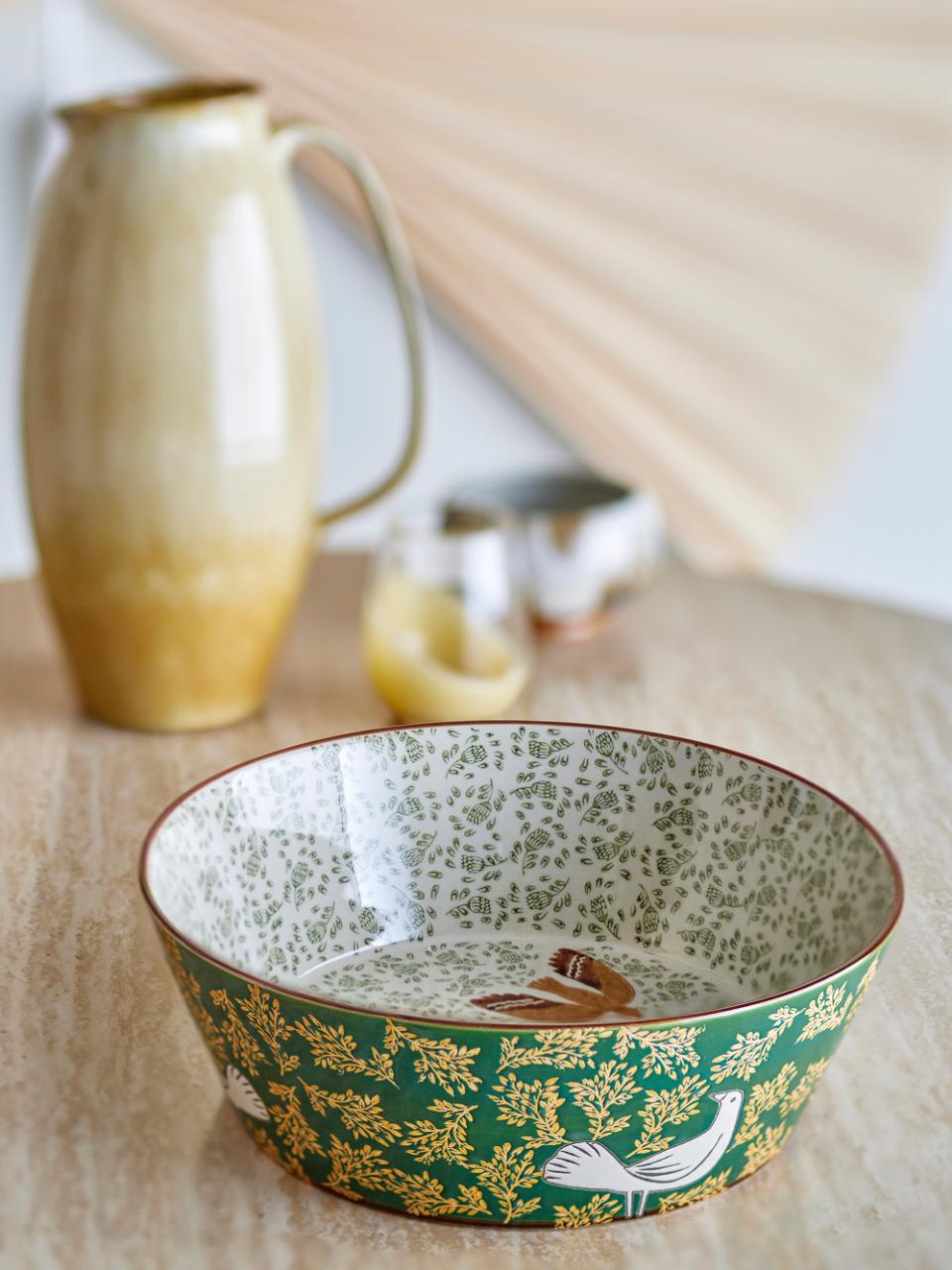 Hezha Bowl, Green, Stoneware