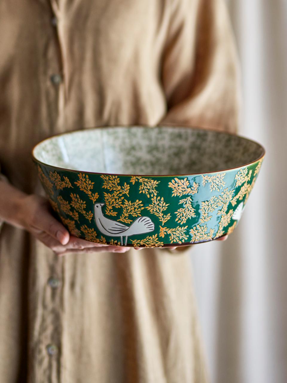 Hezha Bowl, Green, Stoneware