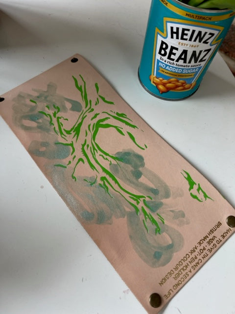 Ark Design Leather Pot Cover - Abstract Green