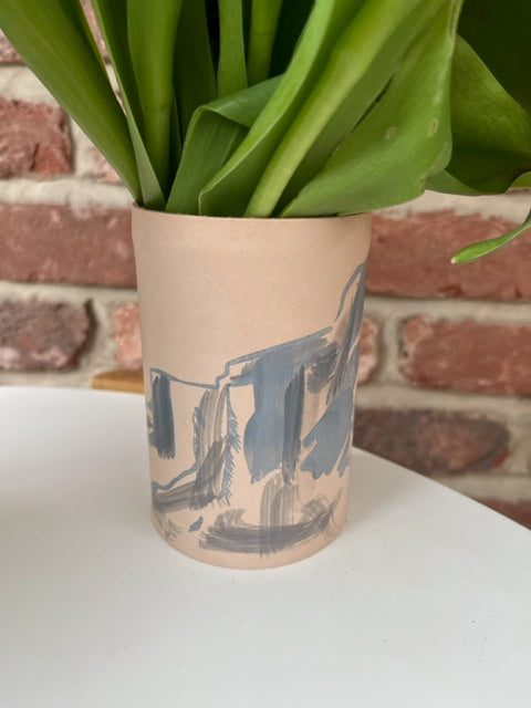 Ark Design Leather Pot Cover - Abstract Blue