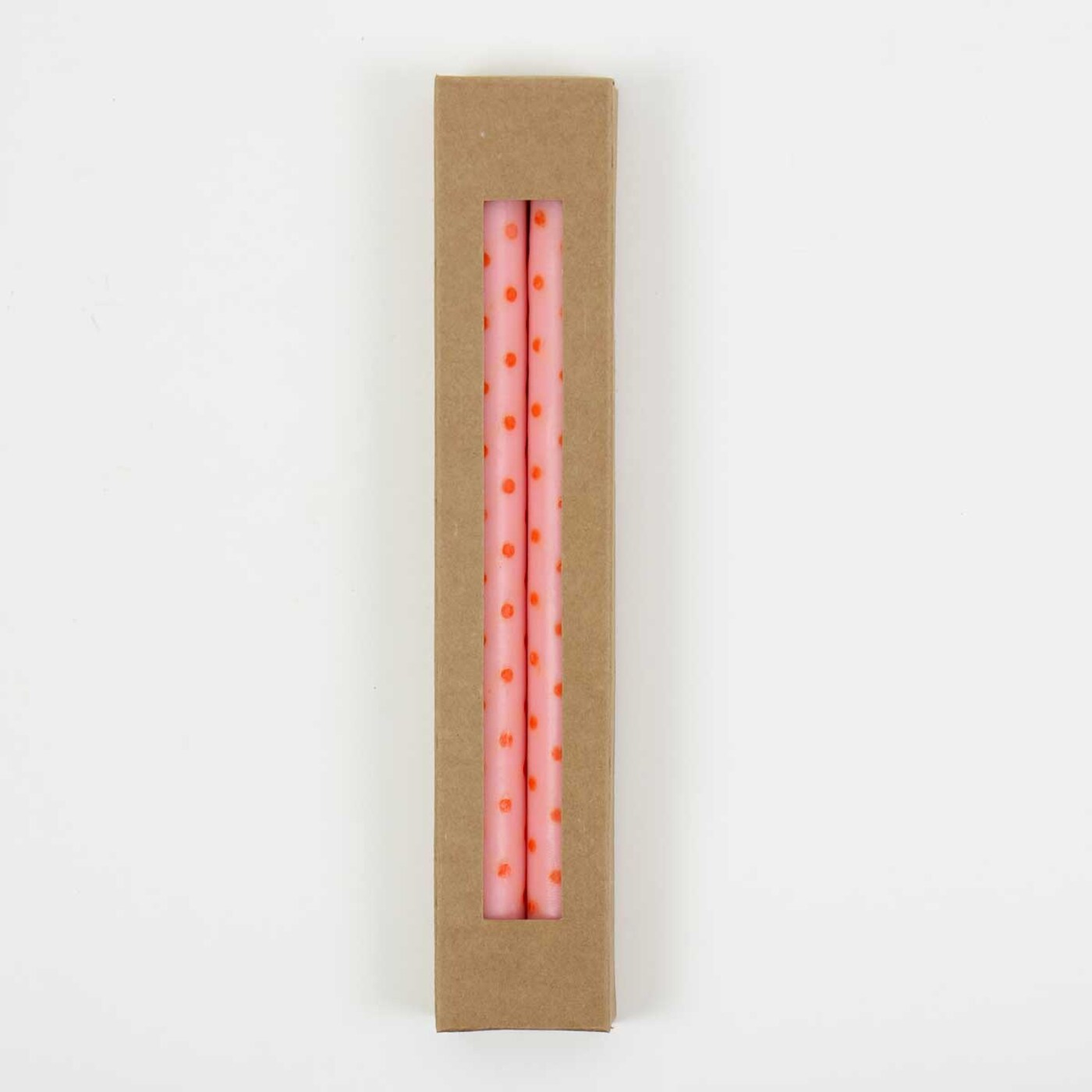 Minidot Candles - set of 2 - Pink/Orange Spots