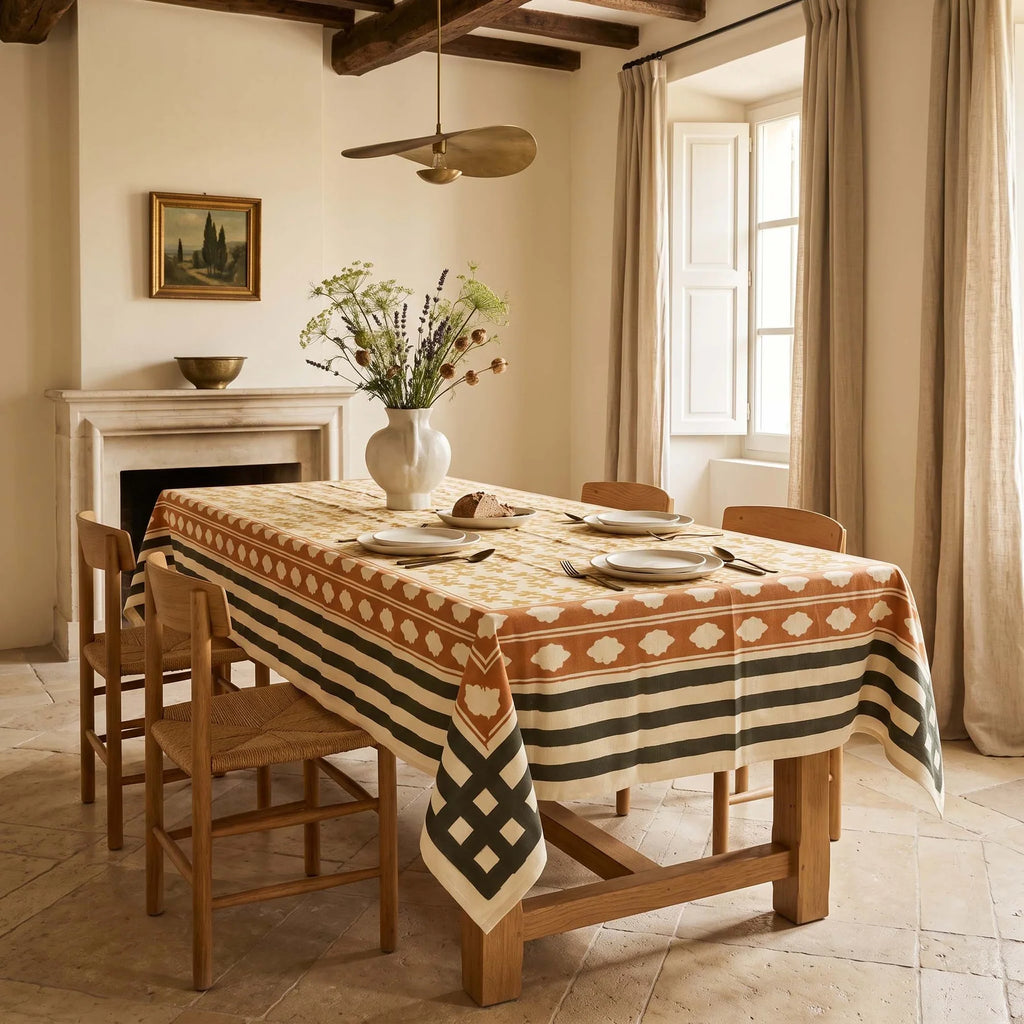 OCHRE STAR MULTI TABLECLOTH
