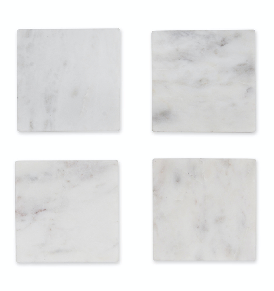 SET OF 4 SQUARE MARBLE COASTERS