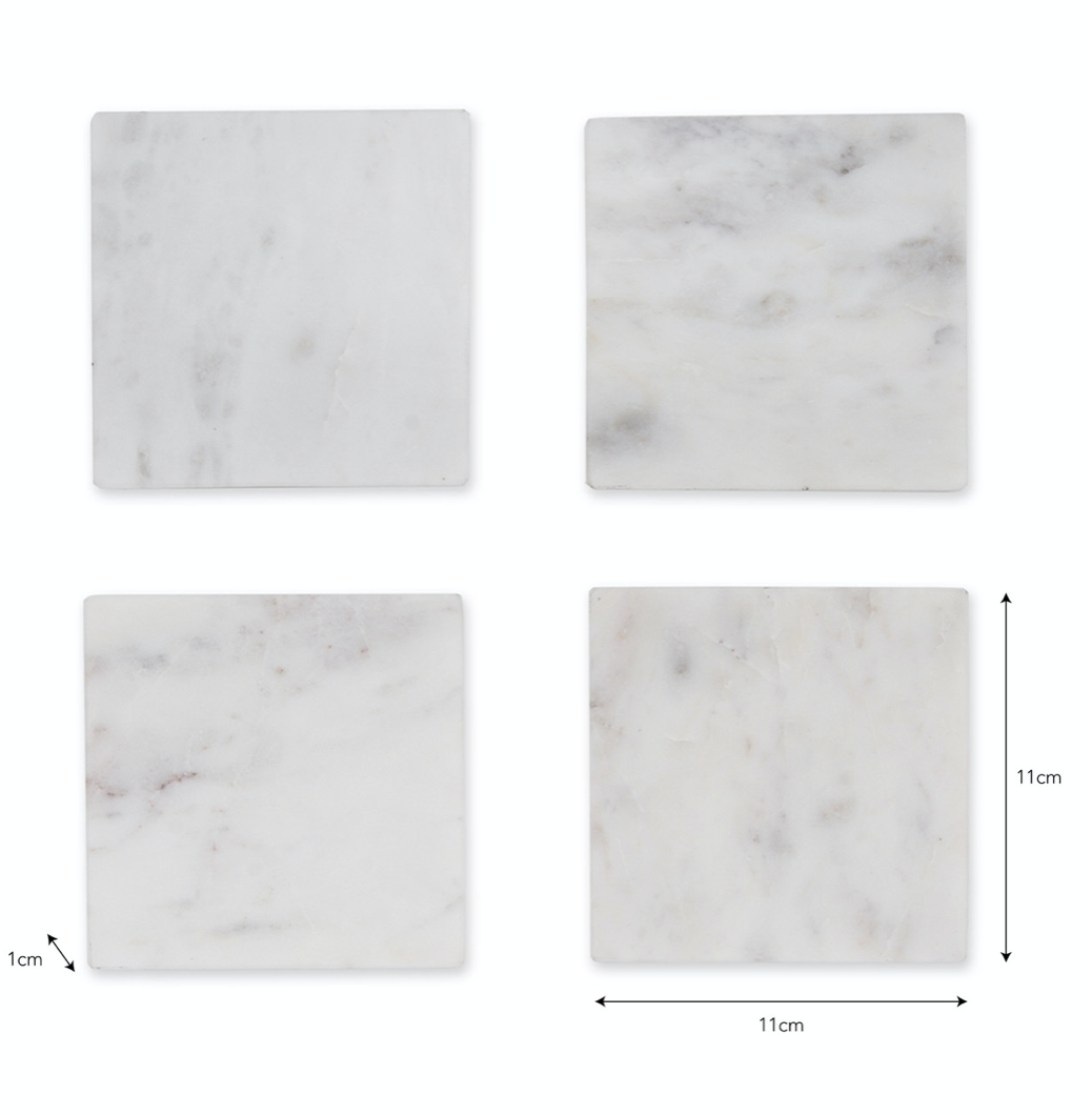 SET OF 4 SQUARE MARBLE COASTERS