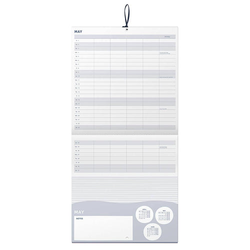 2026 Large Family Wall Calendar, 5 Columns & Storage Pockets