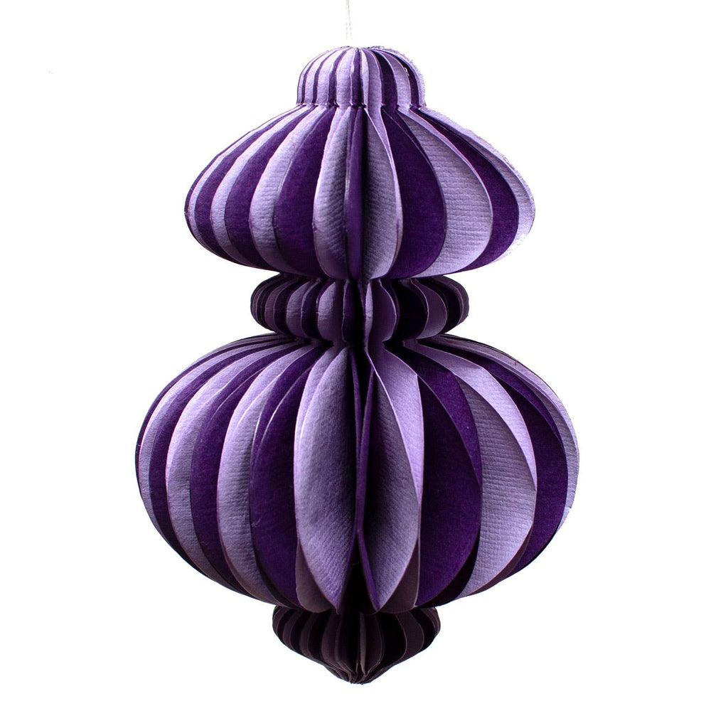 Indian Recycled Paper Fold-Away Bauble Decoration: Navy