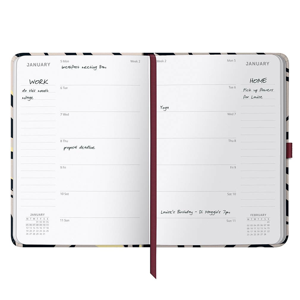 2026 Busy Life Diary | Weekly Planner | Charcoal Marble