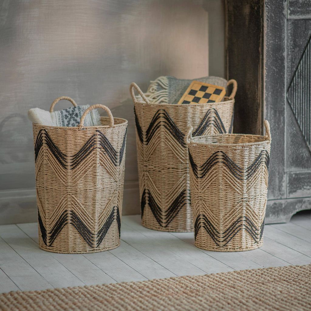 Brookham Chevron Laundry Basket: Medium