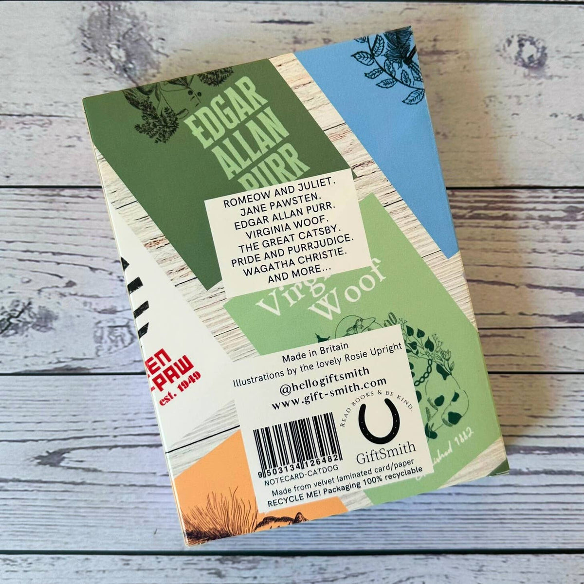Literary Pun Cat and Dog Notecards - Set of 10