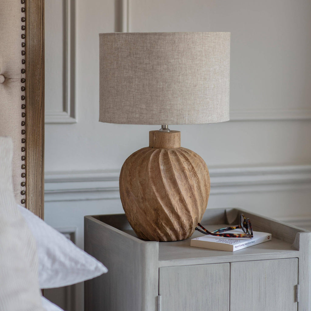 Dalhouise Wooden Twisted Table Lamp