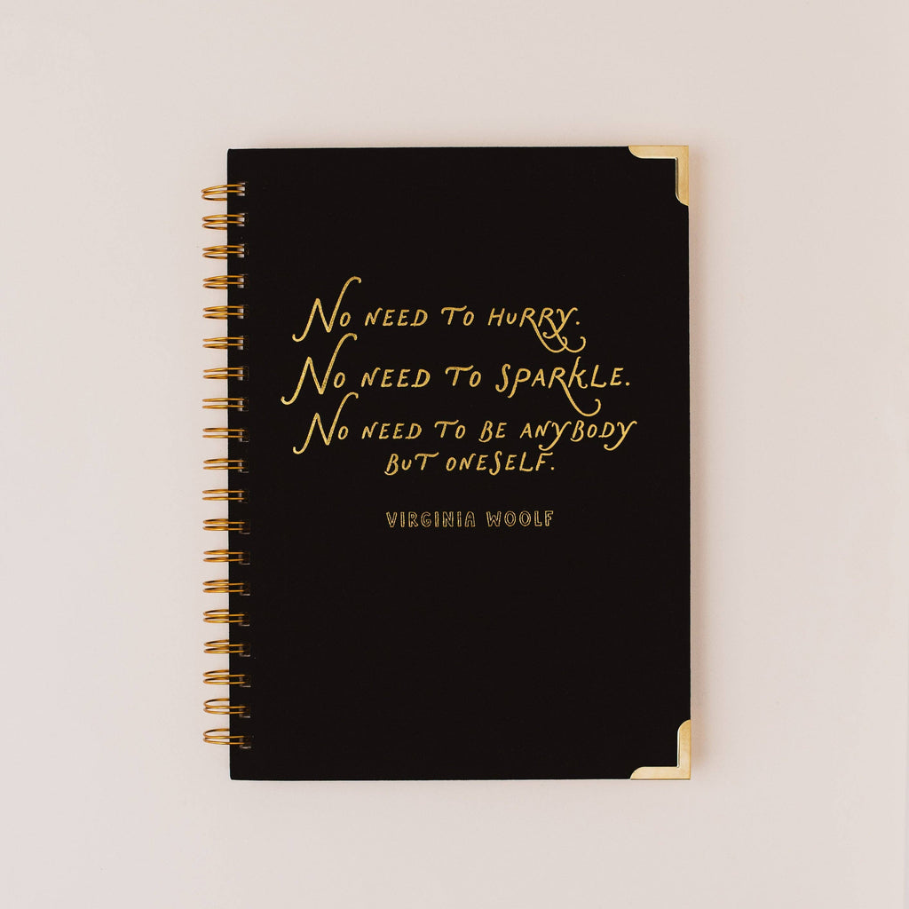 VIRGINIA WOOLF Literary Quote Linen Spiral Notebook
