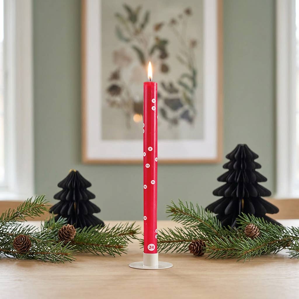 Red Christmas countdown candle