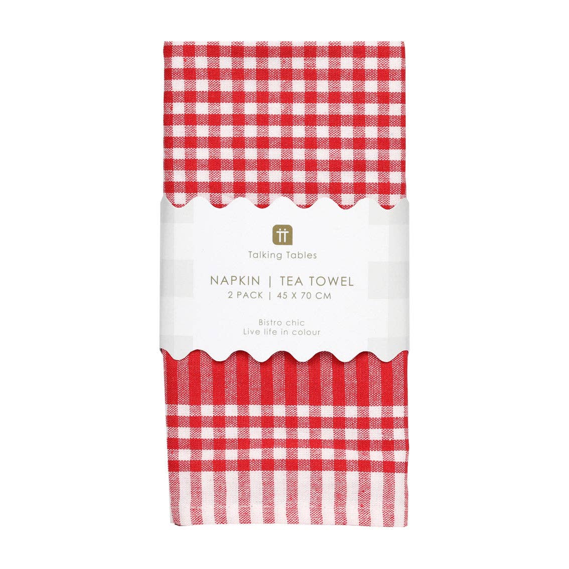 Red & White Fabric Gingham Napkins/Tea Towels
