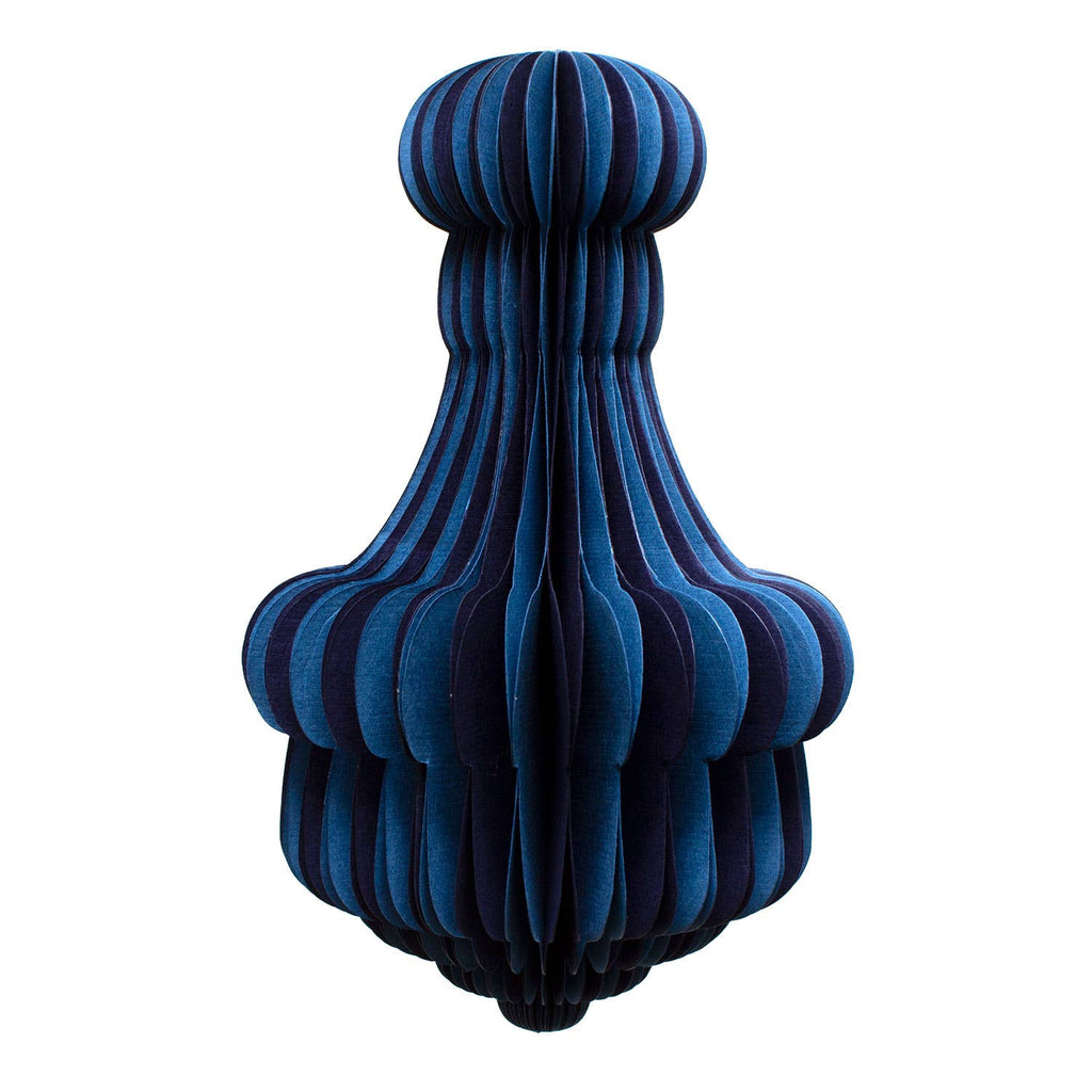 Indian Recycled Paper Fold-Away Bauble Decoration: Navy