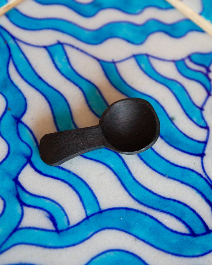 Tiny Salt Spoon: African Blackwood