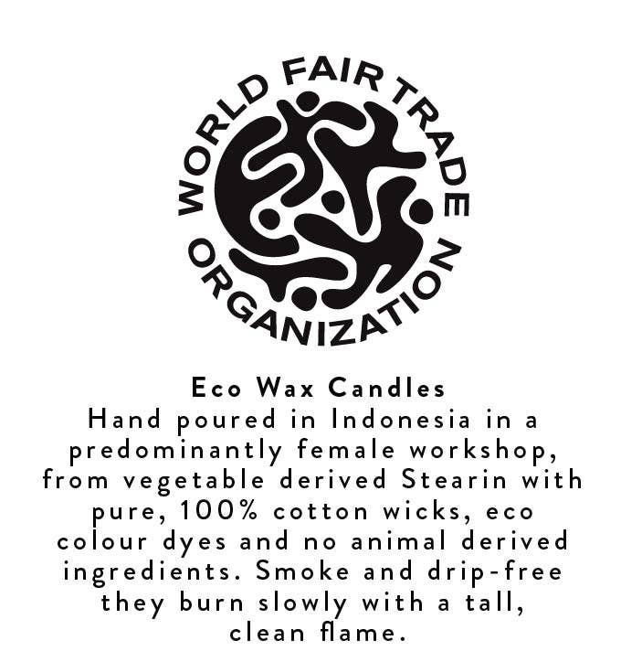 Striped Olive, Indigo & Jasmine Eco Dinner Candles, 4 per pack