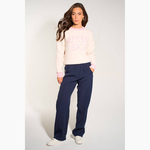 Apres Ski Jumper in Cream/Pink: One Size