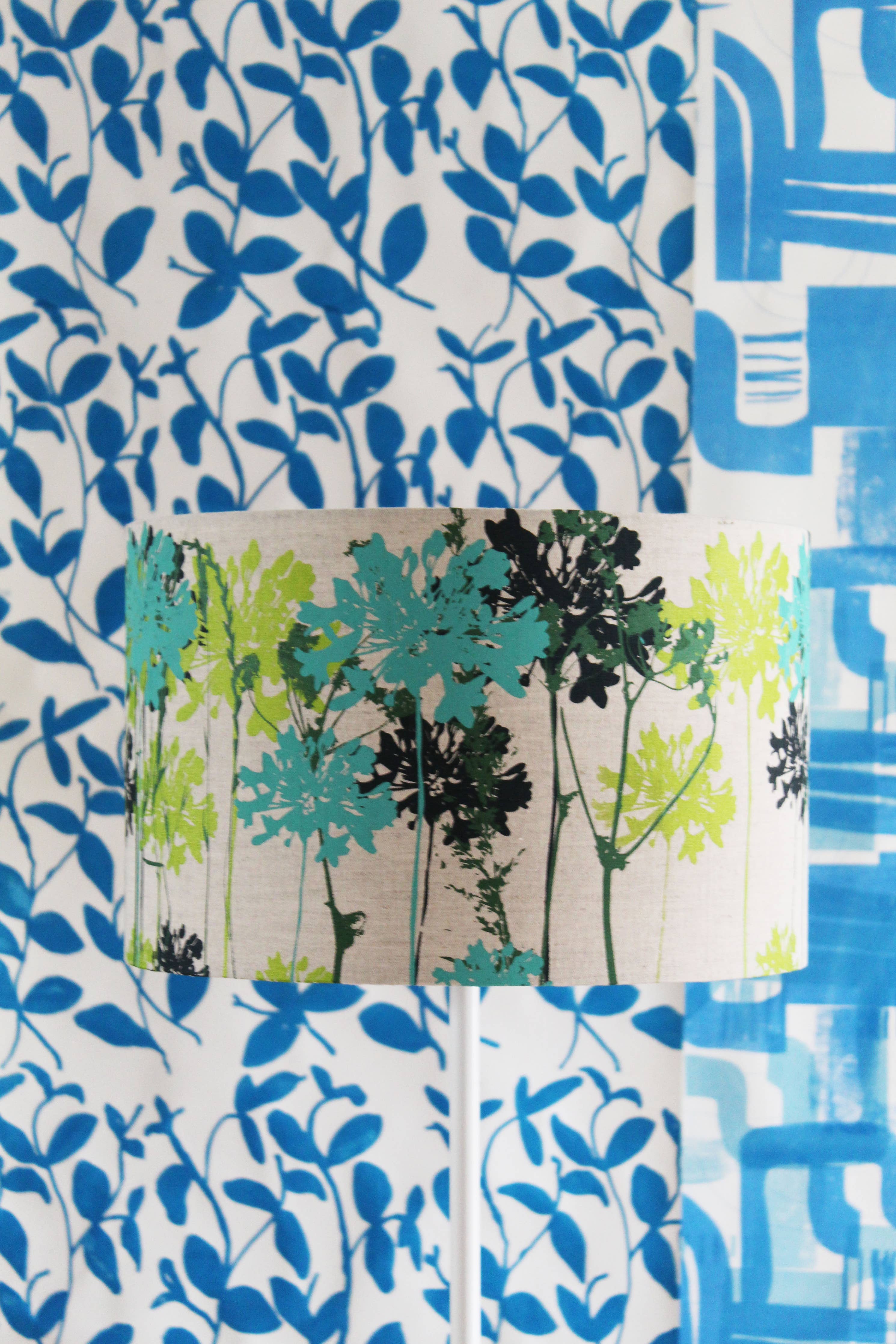 Wild Flower Hedgerow Lampshade - Greens