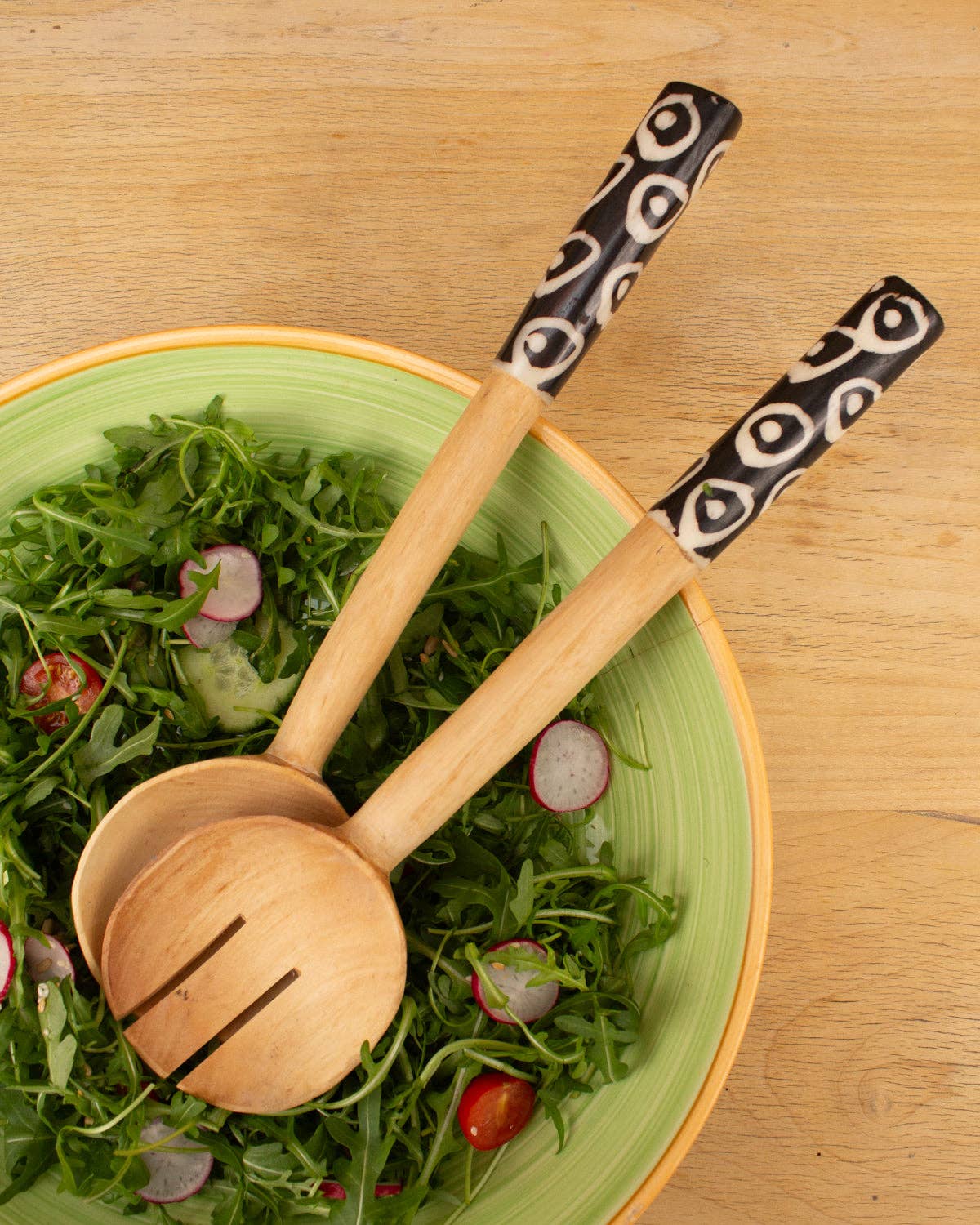 Large Salad Servers – Hand Carved Olive Wood – Made in Kenya: Wood