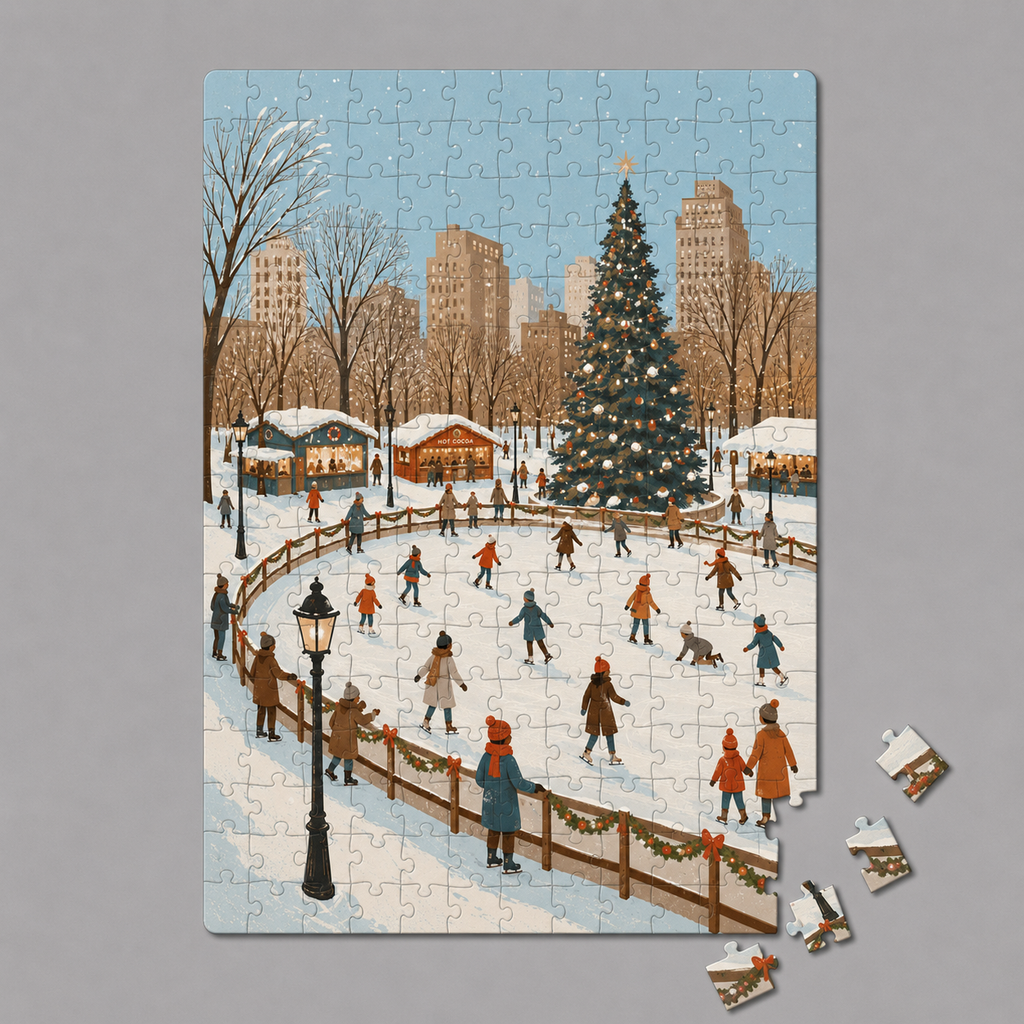 Christmas Ice Skating Mini Jigsaw Puzzle