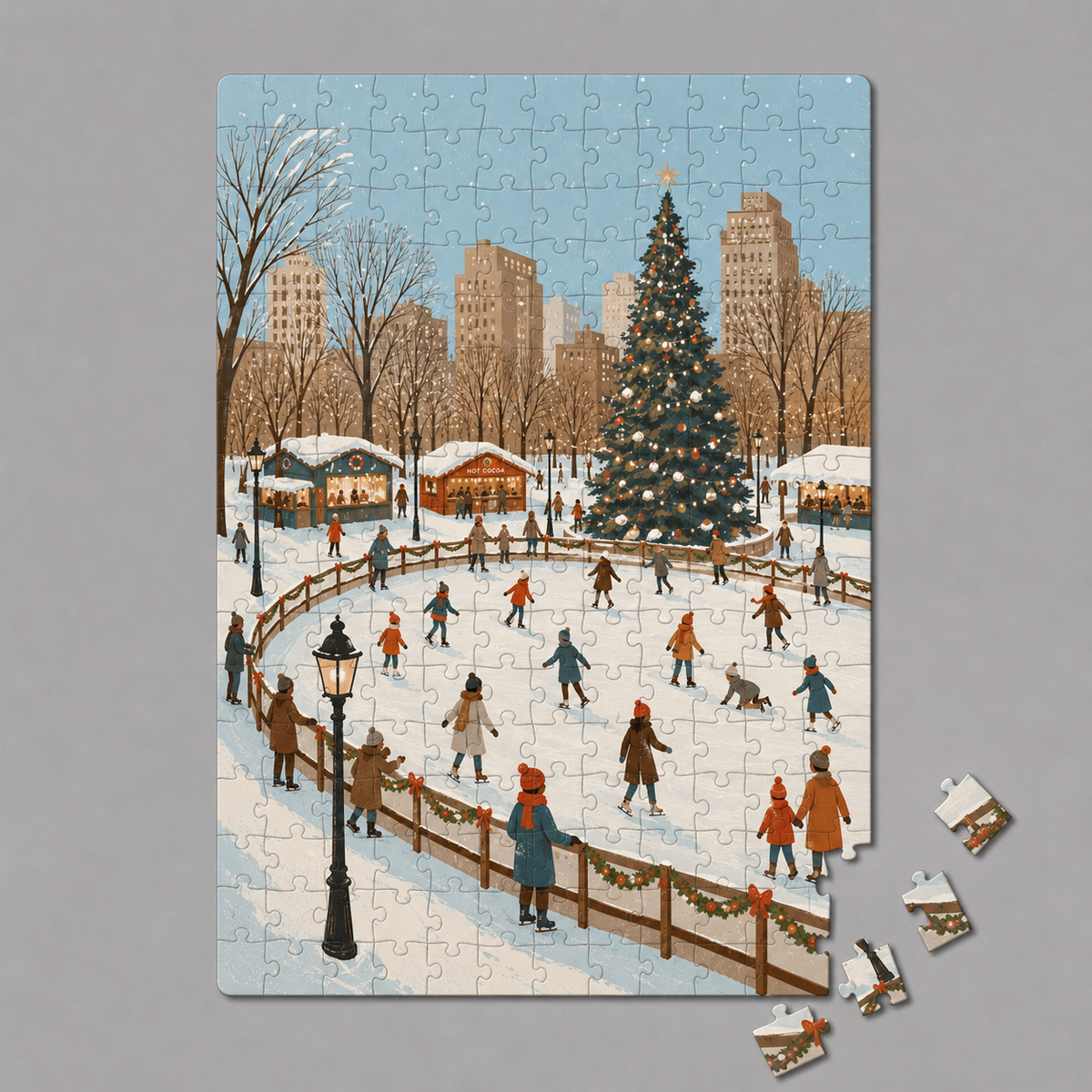 Christmas Ice Skating Mini Jigsaw Puzzle
