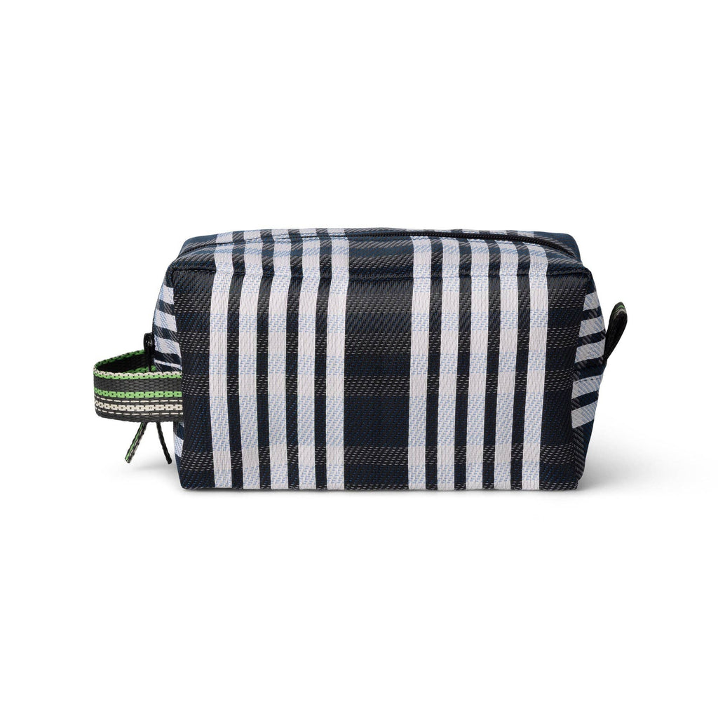 Eco Woven Wash Bag in Jet and Grass Green: