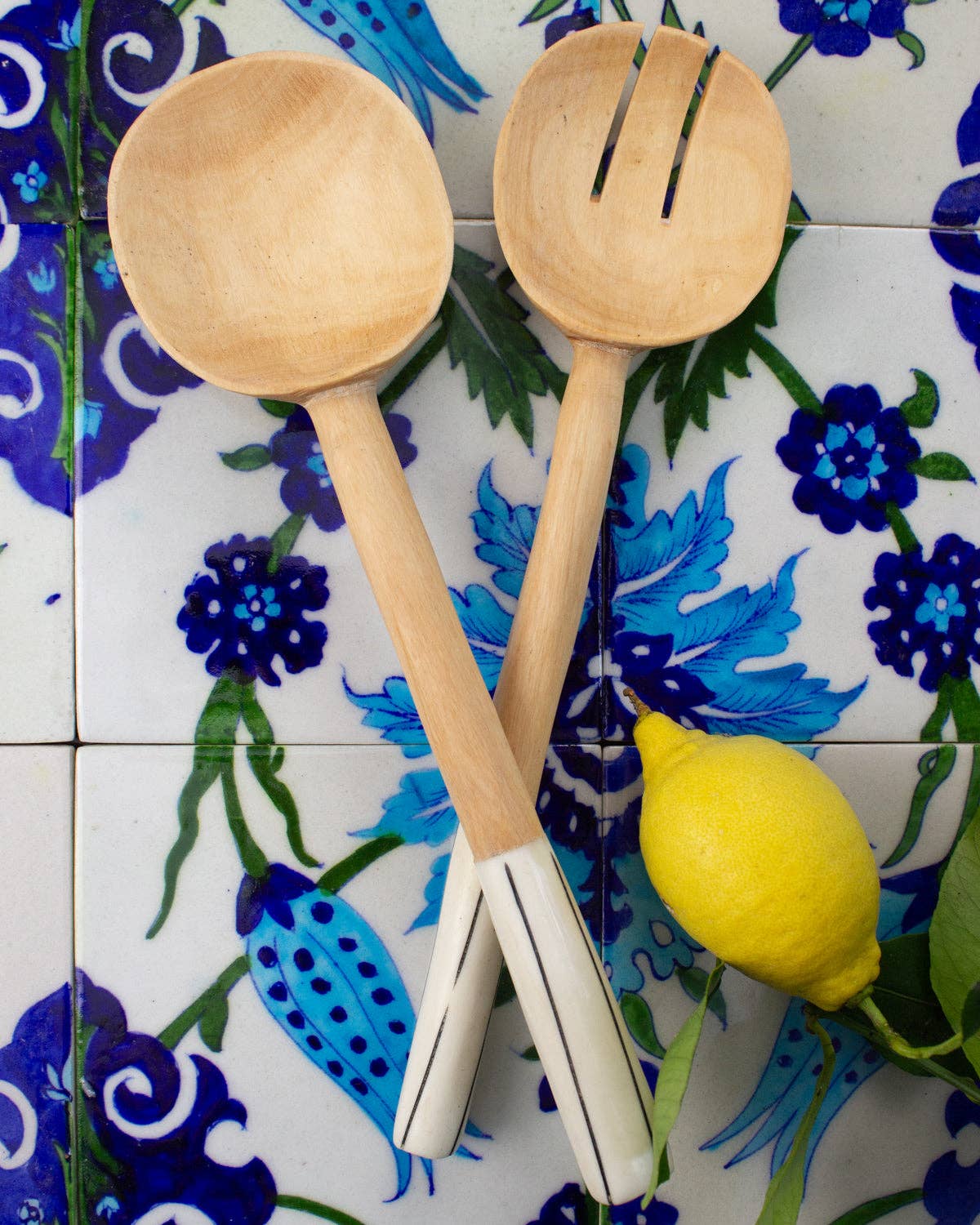 Large Salad Servers – Hand Carved Olive Wood – Made in Kenya: Wood